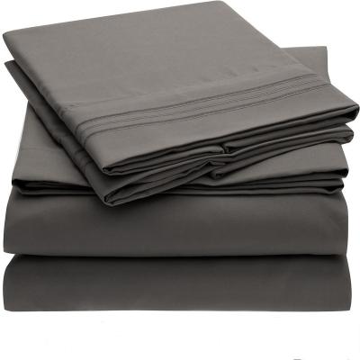 China 100% Online Luxury Simple King Size Bedding Set Sabana 4pcs Polyester Sheet Set Modern Home Textile Double Double for sale