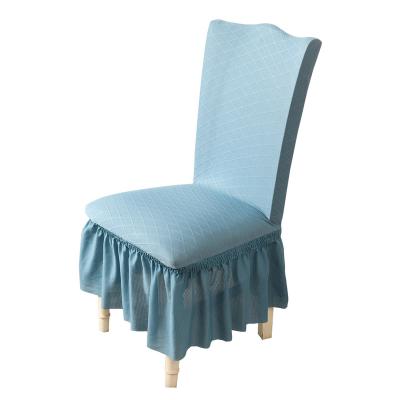 China New Style Jacquard Spandx Dining Chair Covers Chair Pads Replaceable Wedding Customized for sale