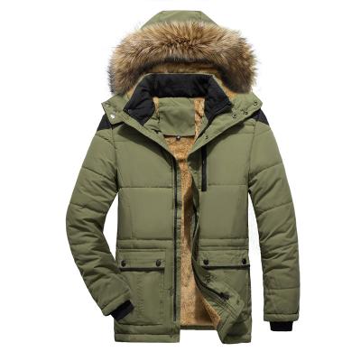 China 2021 winter breathable warm men parkas coat hooded fur collar collection man thicken fleece line down jacket for sale