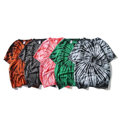 China China factory anti-pilling high quality cheap street youth casual loose tie-dye short sleeve t-shirt men for sale