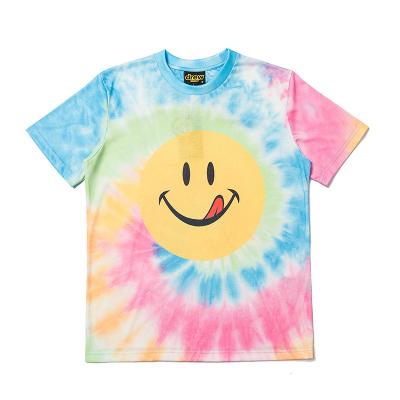 China Wholesale Custom 100% Anti-Wrinkle Summer Cotton Tie Dye Printed Casual Men's Short Sleeve Round Neck T-Shirts for sale