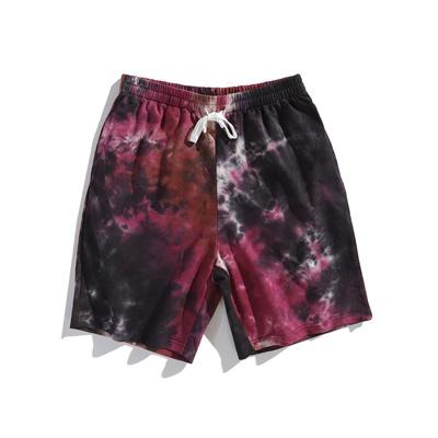 China 2021 New Style Anti-wrinkle Tie Dye Summer Shorts Men's Loose Drawstring Printing Five-point Pants for sale