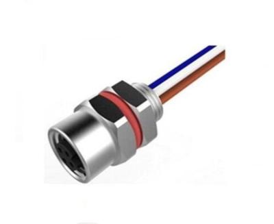 China Power Top Picks Circular M5 Panel Connector A Code 4pin Male Rear Mount With 0.3m Single Leads for sale