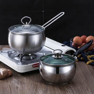 China Stainless Steel 201 Soup Pot Boiler Pot Sauce Viable Pan Milk Pot Non Stick With Lid for sale