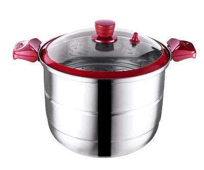 China Low Sustainable 201 Stainless Steel Multifunctional Healthy Kitchen Pressure Cooker Soup Pot Cooking Pot for sale