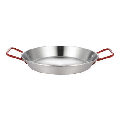 China Sustainable Kitchen Cooking Pan With Diameter 22cm Non Stick Electric Stainless Steel And Induction Paella Pan For Restaurant And Hotel for sale