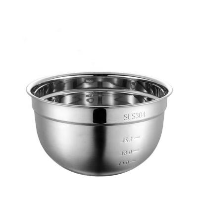 China 304 Kitchens Stainless Steel Disposable Mixing Bowl With Lid Home Kitchen Egg Mixer Salad Bowl for sale