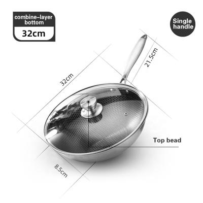 China 410 Stainless Steel Honeycomb Cookware Set Non-Stick Wok Pan Non-Stick Cookware Viable Frying Pan Kitchen Pan for sale