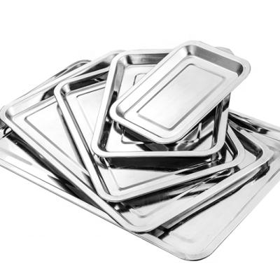 China Sustainable 410 Silver Stainless Square Material Rectangular Thickened Stainless Steel Plate Of Dish for sale