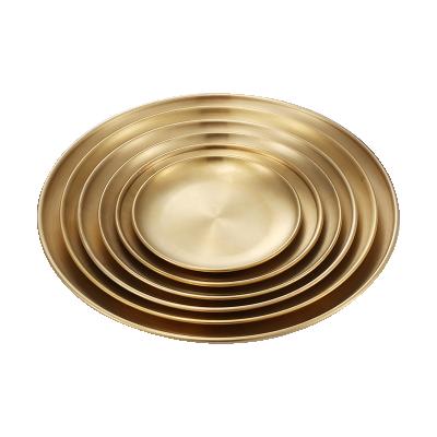 China Disposable Korean Style Stainless Steel Dish Dish With Custom Various Sizes Serving Pizza Tray Dish Dish Dinner Dishes for sale