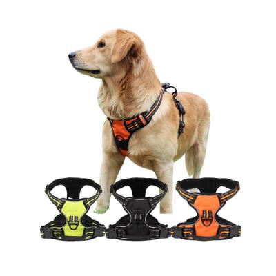 China Wholesale Custom Stocked Heavy Duty Luxury Adjustable Reflective Strong Dog Harness For Medium And Large Dogs 2021 for sale