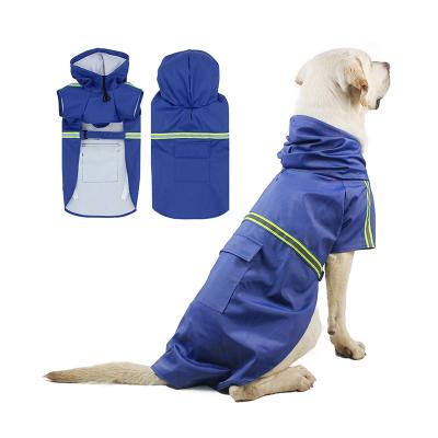 China Stocked Sublimated Reflective Waterproof Pet Pu Dog Raincoat In Four Seasons for sale