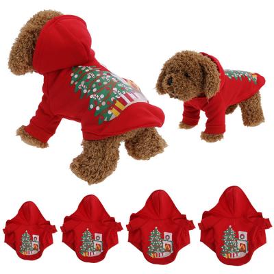 China Sustainable Top Grade Designer Pet Fabric With Decorations For Christmas In Winter Polyester Dog Clothes for sale