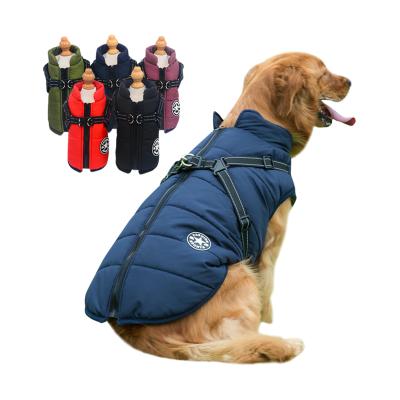 China Viable Advertised Dog Wear Vest Winter Doggy Jacket OEM Waterproof Pet Stripper Down Coats For Large Dogs for sale