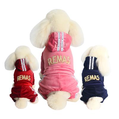 China Stocked Wholesale Custom Spring and Autumn Overalls Dog Hoodie Made of Gold Fleece for sale