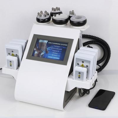 China Best Selling Weight Loss 40k 6 in 1 Ultrasonic Lipo Laser Liposuction RF Cavitation Laser Slimming Machine Vacuum Cavitation System for sale