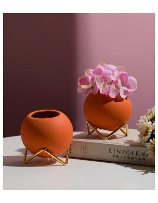 China Modern Creative Spherical Round Ceramic Vase for sale