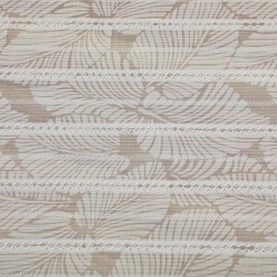 China Free Sample 100 QUICK DRY Polyester Jacquard Translucent TR Woven Fabric Printed Leaves Fabric for sale