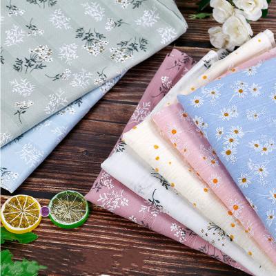 China 100% Organic Cotton Jacquard Digital Weaving Fabric Daisy Flower Fabric Print for sale