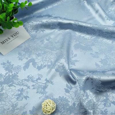 China Supplier Pure Design Fabric Low Price Textiles Floral Rose Polyester Brocade Satin Jacquard Clothing Fabric for sale