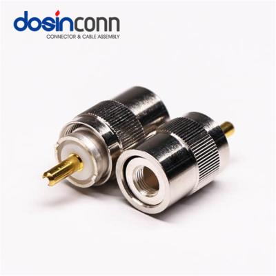 China RF Gold Plated Contact Solder Type UHF Male Connector PL259 PL 259 Flange Plug For Cable for sale