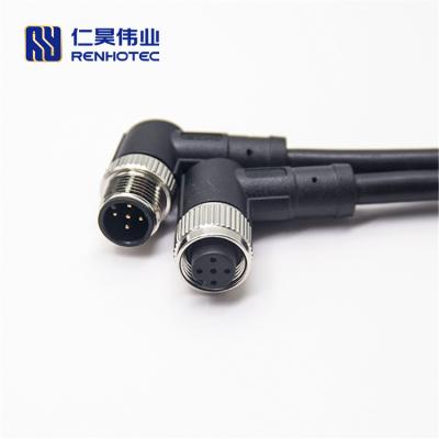 China M12 Automotive Industrial Circular Cable 8 Pin Right Angle Connector Overmolding for sale