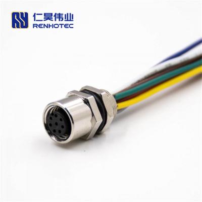 China M8 3pin 4pin 5pin 6pin 8pin Metal Connector Wire Solder Type CE Certification M8 8pin Female Harness for sale