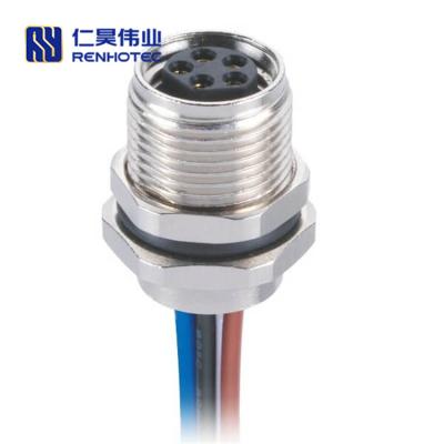 China Solder Type M8 Connector M8 3p 4p 6p 8p Female Auto Connector 5pin Front Mount Wire Harness for sale