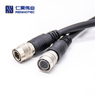 China Power 12 Pin Hirose Power Cable Male to HR10 Female Connector for sale