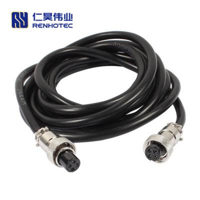 China Aviation / Automotive / Industry / Aviator GX12 Sensor Keyboard Cable 4 Pin Female to Dual Female Ended Cable Cordset for sale