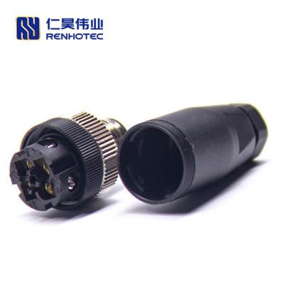 China Solder/Srew - M8 M9 M12 Common Connector 4 Pin Cable Connector Male Plastic Field Wireable Connector for sale