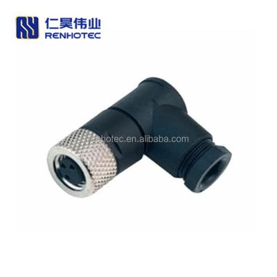 China Screw-Joint / Solder Type Waterproof Sensor Connector M8 3 4 5 6 8 Pin Male Female Angled 90 Degree Joint Screw Connector for sale