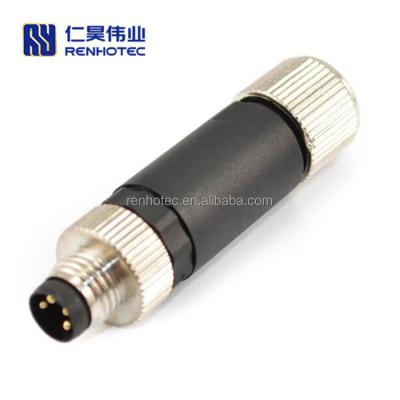 China Screw-joint / Solder Type Sensor Connector 4 Pin Straight Male Wireable Assembly M8 Connector for sale