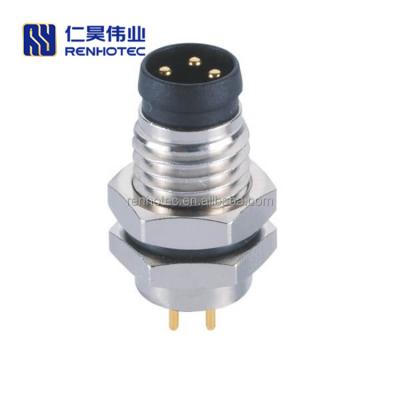 China Solder Type / PCB Mount IP67 Waterproof M8 3 4 5 6 8 Male 3pin Connector PCB Sensor Female Connector M8*1 for sale