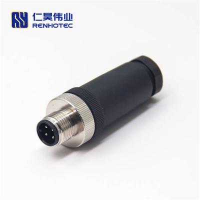 China Screw-joint / Solder Type M12 Connector 4 Pin Siemens Circular Connector Male Plug for sale