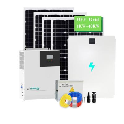 China 10KW solar power system home 30KW 12KW 10KW 8KW 5KW hybrid solar panel home energy system for home use for sale