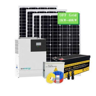 China Home Off Grid Power System Solar Home 10Kw 15Kw 20Kw 30KW Battery Storage Complete Solar Energy Systems for sale