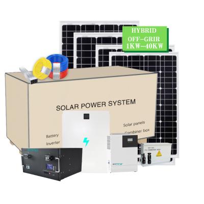 China Home Solar Panel System 3KW 5KW 10KW 15KW 20KW 30KW Home Solar Systems Off Grid Complete Kit for sale