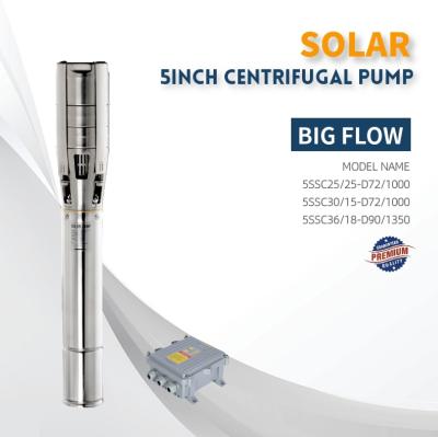 China 304 Stainless Steel DC Solar Brushless Water Pump 5SSC36/18-D90/1350 For Large Irrigation Flow for sale