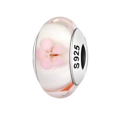 China High Quality Murano Glass Flower Charms Beads For Jewelry Making Diy Accessories For Pandora Jewelry Making for sale