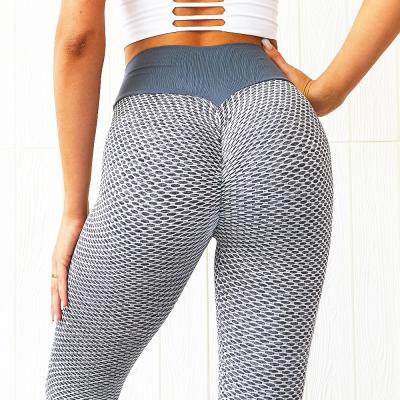 China 2021 Wholesale New Design Antibacterial High Waist Butt Lift Yoga Pants Seamless Women's Gym Sport Butt Lift Pants Big for sale