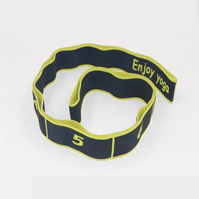 China Non-slip Physical Therapists Exercise Straps Yoga Tension Belt 8 Circles Stretch Belt For Gym Fitness for sale