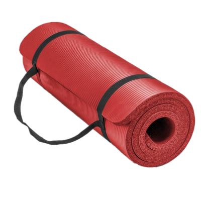 China NBR Fitness Forming Non-slip Gym Equipment Red NBR Yoga Mat 20mm Yoga Mat for sale