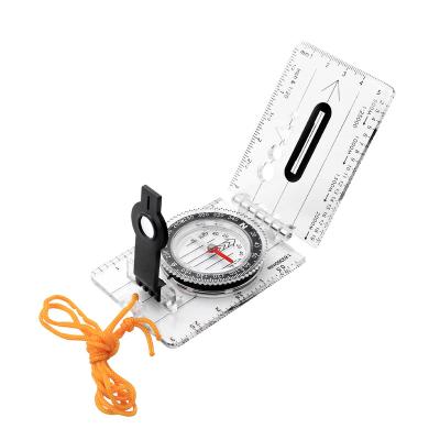 China Manufacturer Plastic Pocket Camping Compass Regular Ruler Compass With Mirror Function for sale