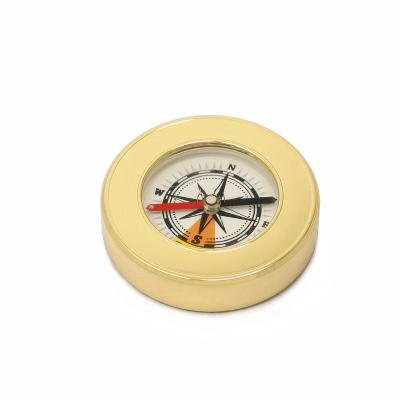 China Pointing Guide Portable Classic Gold Luminous Camping Survival Compass To Increase Activities Waterproof Pocket Gold Compass for sale