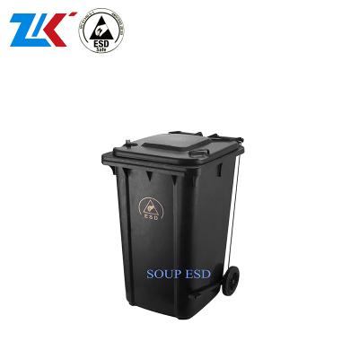 China 120L ESD Sustainable Wastebin Cleanroom Square ESD Waste Bin for sale