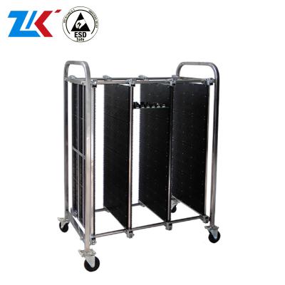 China Line Shop SMT PCB Most Popular Stainless Steel Plates SMT ESD PCB Flatbed Trolley SP-TRO102-2 for sale