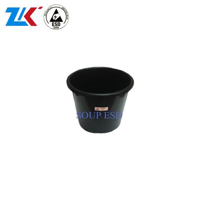 China Sustainable 15L Round ESD Waste Bin Antistatic Plastic Bucket for sale