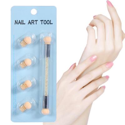 China Generate Shading Effecting Hot Sale Competitive Nail Sponge Brush With 4 Pcs Filling Sponges Nail Shading Brush For Nail Art Decoration for sale