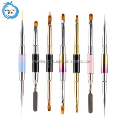 China Different Function Top Selling Different Colors Metal Kolinsky Handle Nail Art Brushes Painting Set Brush Multi-Functional Nail Kit for sale